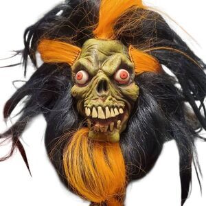 Rare 2002 Paper Magic Group Green Shruken Head Monster Halloween Mask